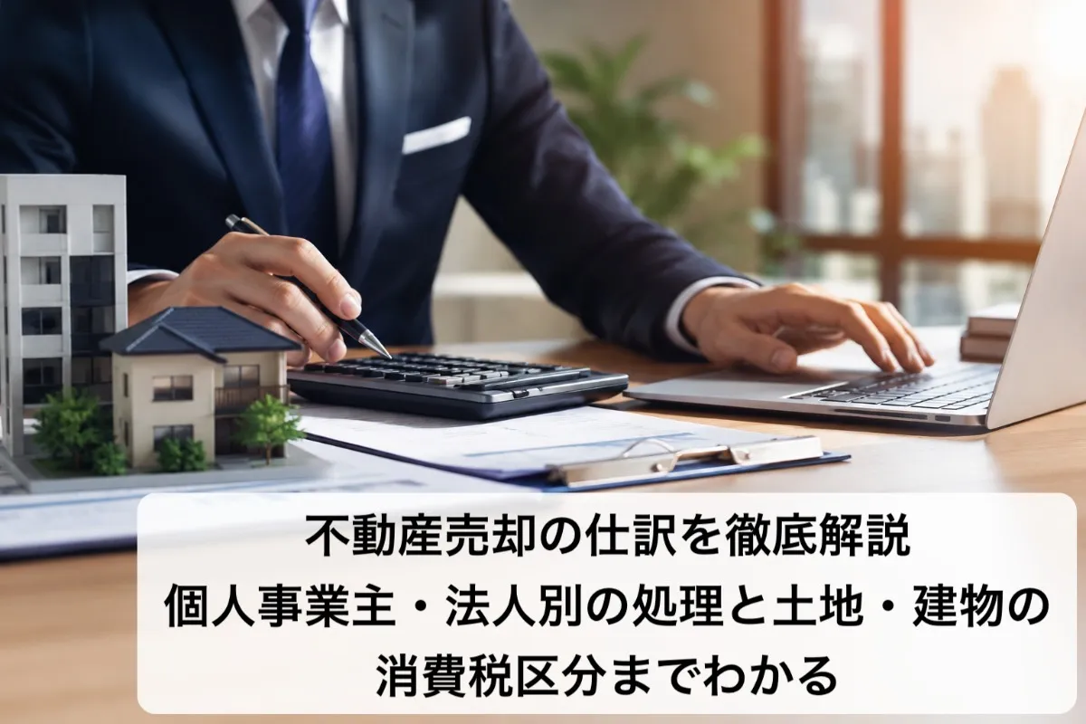 不動産売却の仕訳を徹底解説｜個人事業主・法人別の処理と土地・建物の消費税区分までわかる